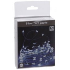 100 Λευκά Ψυχρά Λαμπάκια LED Copper Μπαταρίας (5m)